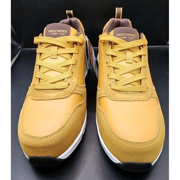 SKECHERS Work Shoes Women's Size 7 Wheat Uno SR Elainy Comp Toe NIB - Picture 3 of 10